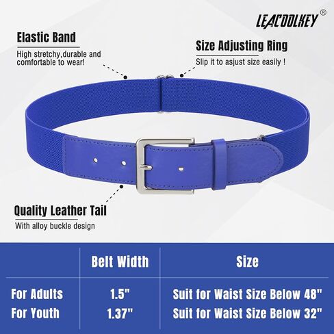 LEACOOLKEY Baseball Belt and Socks Combo Set 3 Pairs of Softball Socks and 1 Pack Elastic Belt for Youth and Adult in Saudi Arabia
