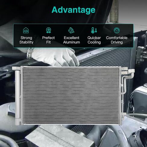 SCITOO 30030 Condenser Compatible for 2017-2020 for Hyundai for Elantra 1.4L 2017-2019 for Hyundai for Elantra 1.6L 2017-2020 for Hyundai for Elantra 2.0L in Saudi Arabia