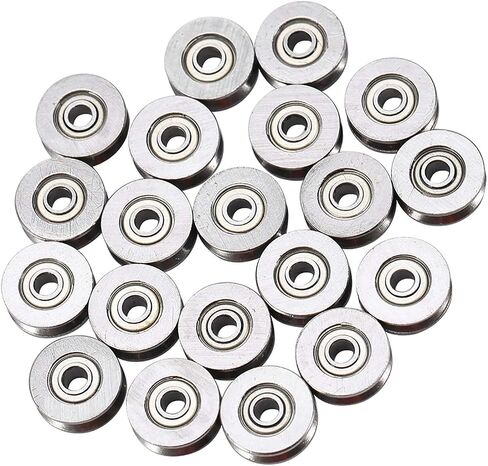 20pcs V Groove Bearings, V623ZZ V Groove Guide Pulley Bearing, 3x12x4mm Miniature Carbon Steel Guide Pulley Bearing Guide Pulley for Rail Track Linear Motion System in Saudi Arabia