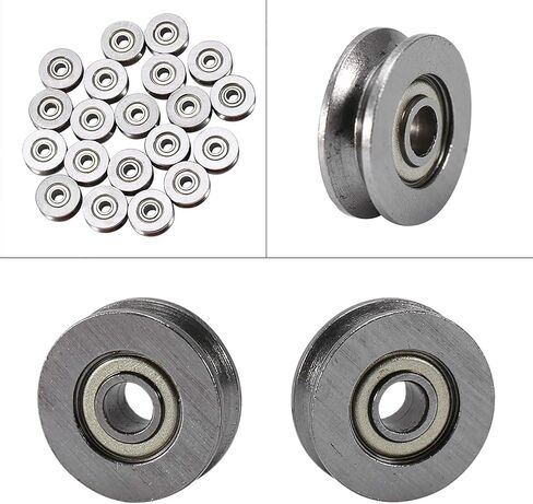 20pcs V Groove Bearings, V623ZZ V Groove Guide Pulley Bearing, 3x12x4mm Miniature Carbon Steel Guide Pulley Bearing Guide Pulley for Rail Track Linear Motion System in Saudi Arabia