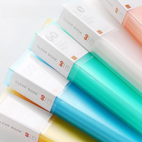 5 Pack A4 Plastic Presentation Book Clear Pockets Art Plastic Sleeves Protectors Translucent Cover 60 Pocket Document Binders, Portfolio Folder File Folder, A4 Display Book for School, Office in Kuwait
