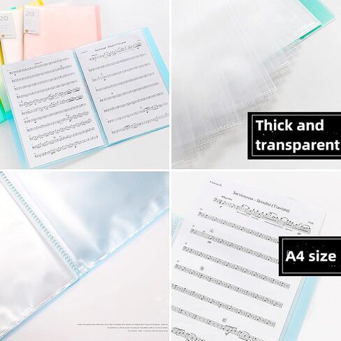 5 Pack A4 Plastic Presentation Book Clear Pockets Art Plastic Sleeves Protectors Translucent Cover 60 Pocket Document Binders, Portfolio Folder File Folder, A4 Display Book for School, Office in Kuwait