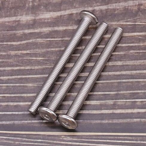 M6 x 50mm, 55mm, 60mm, 65mm, 70mm Stainless Steel Furniture Bolts Flat Socket Head Cap Screws Assortment 25 PCS, 304 Stainless Steel 18-8, Full Thread, Bright Finish in Saudi Arabia