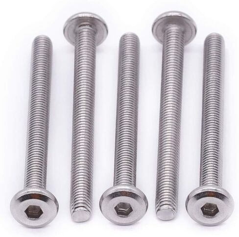M6 x 50mm, 55mm, 60mm, 65mm, 70mm Stainless Steel Furniture Bolts Flat Socket Head Cap Screws Assortment 25 PCS, 304 Stainless Steel 18-8, Full Thread, Bright Finish in Saudi Arabia