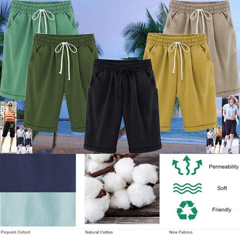 شورت برمودا نسائي كاجوال من XinYangNi بخصر مطاطي ورباط إغلاق أزرق فاتح مقاس الولايات المتحدة 4-6 in Kuwait