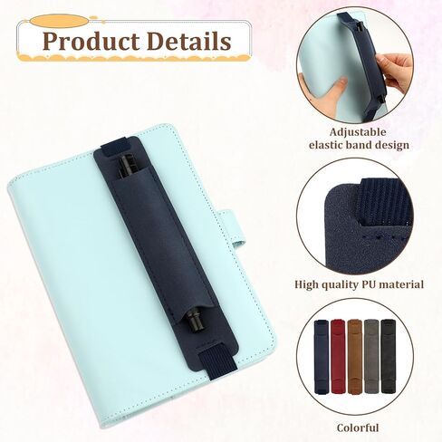 Pen Holder for Notebook, 5Pcs Adjustable Elastic Band Pen Holder, Colorful PU Leather Elastic Book Pen Loop Band Pencil Pouch Pen Sleeve Journal Pencil Holder for Notebooks Planners Binder Book in Kuwait