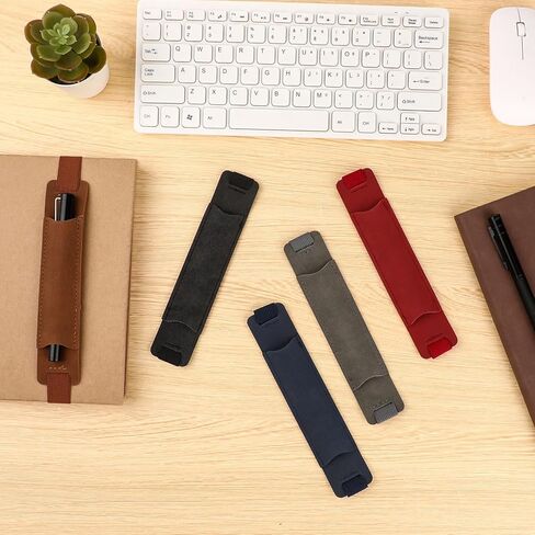 Pen Holder for Notebook, 5Pcs Adjustable Elastic Band Pen Holder, Colorful PU Leather Elastic Book Pen Loop Band Pencil Pouch Pen Sleeve Journal Pencil Holder for Notebooks Planners Binder Book in Kuwait