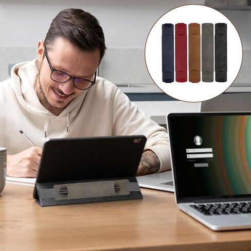 Pen Holder for Notebook, 5Pcs Adjustable Elastic Band Pen Holder, Colorful PU Leather Elastic Book Pen Loop Band Pencil Pouch Pen Sleeve Journal Pencil Holder for Notebooks Planners Binder Book in Kuwait