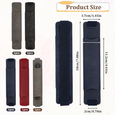 Pen Holder for Notebook, 5Pcs Adjustable Elastic Band Pen Holder, Colorful PU Leather Elastic Book Pen Loop Band Pencil Pouch Pen Sleeve Journal Pencil Holder for Notebooks Planners Binder Book in Kuwait