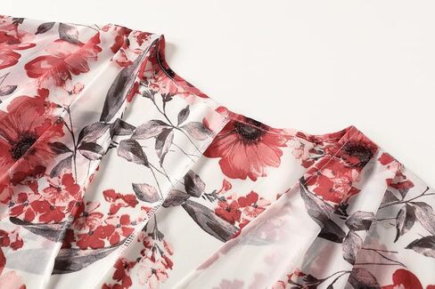 olrain Women Casual Lightweight Floral Printed Open Front Kimono Soft 3/4 Sleeve Cardigan in Saudi Arabia