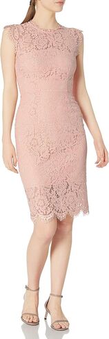 JOA Women's Open Back LACE Dress, Rose, S in Saudi Arabia