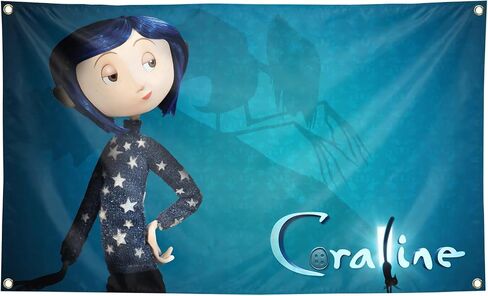 Generic Explosive Movies Animation Coraaaaline Girl Music Tapestry 3 × 5FT Union Bar Chamber Lounge in Saudi Arabia