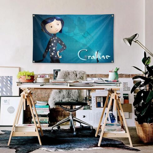 Generic Explosive Movies Animation Coraaaaline Girl Music Tapestry 3 × 5FT Union Bar Chamber Lounge in Saudi Arabia