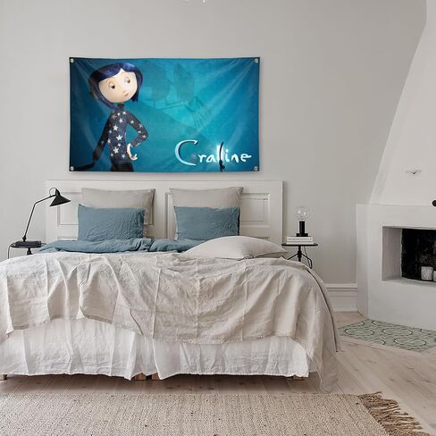 Generic Explosive Movies Animation Coraaaaline Girl Music Tapestry 3 × 5FT Union Bar Chamber Lounge in Saudi Arabia