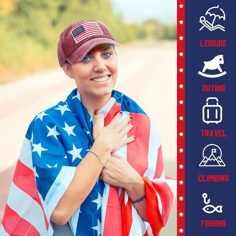15 Pcs Vintage Baseball Cap American Flag USA Flag Distressed Baseball Hat Adjustable Unisex Sport Cap for Women Men in Kuwait