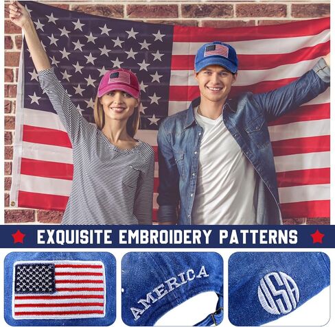 15 Pcs Vintage Baseball Cap American Flag USA Flag Distressed Baseball Hat Adjustable Unisex Sport Cap for Women Men in Kuwait