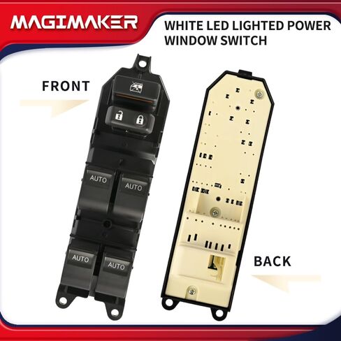 84820-0R040 لوحة تحكم مفتاح نافذة الطاقة الأمامية اليسرى جانب السائق الأبيض LED مضاءة متوافقة مع Toyota Tundra 2007-2021 استبدال 848200R040 مفاتيح النافذة الرئيسية in Saudi Arabia