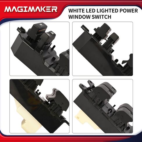 84820-0R040 لوحة تحكم مفتاح نافذة الطاقة الأمامية اليسرى جانب السائق الأبيض LED مضاءة متوافقة مع Toyota Tundra 2007-2021 استبدال 848200R040 مفاتيح النافذة الرئيسية in Saudi Arabia