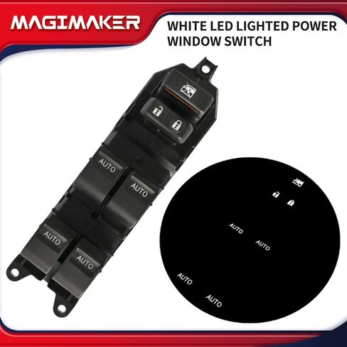84820-0R040 لوحة تحكم مفتاح نافذة الطاقة الأمامية اليسرى جانب السائق الأبيض LED مضاءة متوافقة مع Toyota Tundra 2007-2021 استبدال 848200R040 مفاتيح النافذة الرئيسية in Saudi Arabia