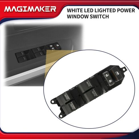 84820-0R040 لوحة تحكم مفتاح نافذة الطاقة الأمامية اليسرى جانب السائق الأبيض LED مضاءة متوافقة مع Toyota Tundra 2007-2021 استبدال 848200R040 مفاتيح النافذة الرئيسية in Saudi Arabia