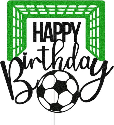 كرة القدم عيد ميلاد سعيد كعكة توبر لاعبي كرة القدم كعكة الزينة للرياضة تحت عنوان رجل صبي فتاة عيد ميلاد حزب ديكور لوازم أسود أخضر بريق in Kuwait