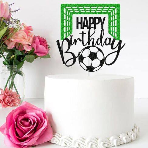 كرة القدم عيد ميلاد سعيد كعكة توبر لاعبي كرة القدم كعكة الزينة للرياضة تحت عنوان رجل صبي فتاة عيد ميلاد حزب ديكور لوازم أسود أخضر بريق in Kuwait