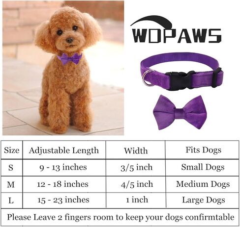 Dog Collar with Bowtie Soft Velvet Material with Quick Release Buckle for small dogs (Black, S) in Saudi Arabia
