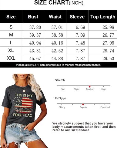 This is My Pride Flag T Shirt Women 4th of July Patriotic Shirts We The People Short Sleeve Tee Tops in Saudi Arabia