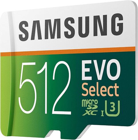 بطاقة ذاكرة Samsung EVO Select 512GB 100MB/s 90MB/s Micro SD لـ Full HD & 4K UHD + SD للهواتف الذكية والكمبيوتر اللوحي وكاميرا الحركة والطائرة بدون طيار والكمبيوتر المحمول in Saudi Arabia