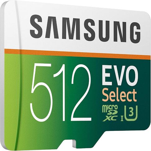 بطاقة ذاكرة Samsung EVO Select 512GB 100MB/s 90MB/s Micro SD لـ Full HD & 4K UHD + SD للهواتف الذكية والكمبيوتر اللوحي وكاميرا الحركة والطائرة بدون طيار والكمبيوتر المحمول in Saudi Arabia