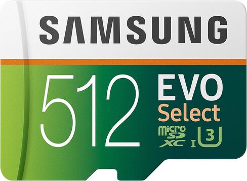 بطاقة ذاكرة Samsung EVO Select 512GB 100MB/s 90MB/s Micro SD لـ Full HD & 4K UHD + SD للهواتف الذكية والكمبيوتر اللوحي وكاميرا الحركة والطائرة بدون طيار والكمبيوتر المحمول in Saudi Arabia