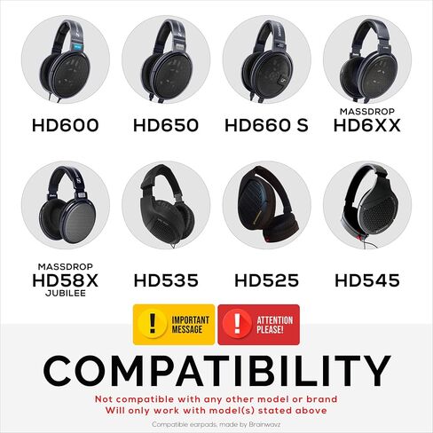 وسائد أذن سميكة هجينة لسماعات Sennheiser HD600، HD650، HD660S، HD525، HD535، HD545، وMassdrop HD58X، HD6XX - رغوة الذاكرة مع مادة هجينة من جلد البولي يوريثان in Saudi Arabia