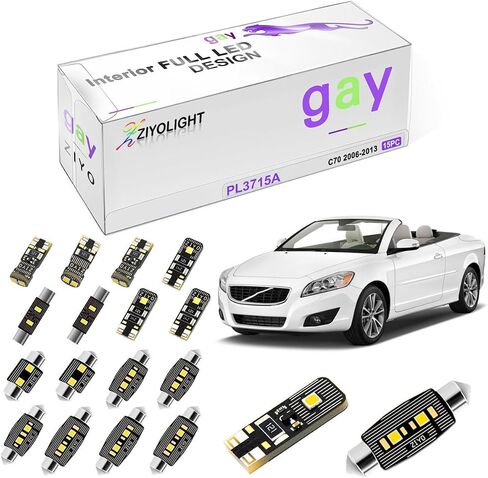 PL3715A - (15 Bulbs) LED Interior Light Kit Replacement for Volvo C70 2006-2013 Accessories, Xenon White LED Dome Light Bulbs Upgrade in Saudi Arabia