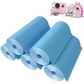 5 لفات من ورق الطباعة الفوري لكاميرا الأطفال، ورق الطابعة، مجموعة ورق الطباعة الحرارية للطباعة عالية الدقة (57 × 25 مم) أزرق in Kuwait