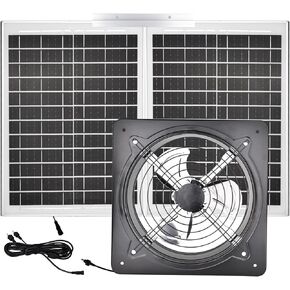 40W Solar Attic Fan Kit, 40W Solar Panel + a 25W DC Fan, Plug and Play, for Attic, Roof Vent, Green House or Chicken Coop