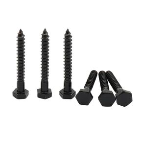 LBY 20pcs 1/4" x 2" Lag Screws, Hex Head Lag Screws Bolts, Wood Screws, 304 Stainless Steel, (Black)
