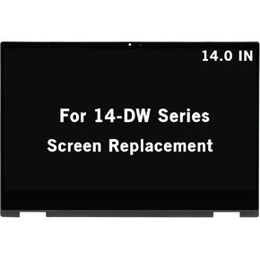14" Replacement for HP Pavilion X360 14M-DW 14M-DW0013DX 14M-DW0023DX 14M-DW1023DX 14-DW0097NR 14M-DW1033DX L96515-001 FHD 1080P LCD Display Touch Screen Assembly Digitizer Board with Bezel