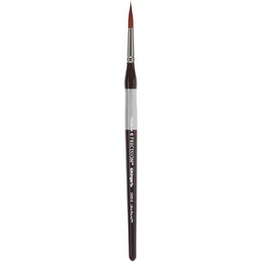 KINGART Premium Precision 2020-6 Ultra Round Series Artist Brush, Synthetic Amber Taklon, Short Ergonomic Comfort Handle, for Acrylic, Oil and Watercolor Paint, Size 6