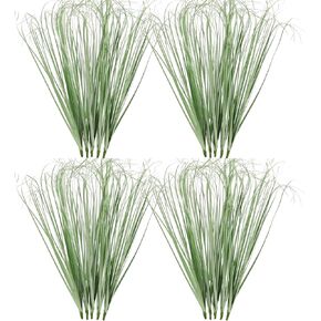 10PCS Fake Grass Fall Decor Artificial Plants Outdoor Artificial Shrubs Wheat Grass Greenery Stems Faux UV Resistant Grass Artificial Plant for Outdoor Indoor Patio Porch Hanging Decor, Autumn Red