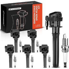 A-Premium Set of 6 Ignition Coil Pack and Iridium Spark Plugs Compatible with Dodge Intrepid Magnum & Chrysler Pacifica 300 300M Concorde Intrepid LHS & Plymouth Prowler