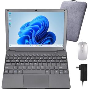 كمبيوتر محمول صغير، شاشة 10.1 بوصة، ذاكرة الوصول العشوائي 8 جيجابايت، 128 جيجابايت SSD، شاشة IPS مع معالج Intel Celeron N4020 (يصل إلى 2.8 جيجا هرتز)، خفيف الوزن وقوي مع كمبيوتر صغير يعمل بنظام التشغيل Windows 11. (الحديد الرمادي)