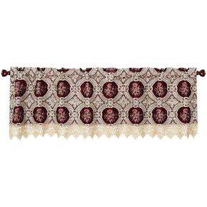 Simhomsen Blackout Lined Window Lace Curtain Valance, 1 Piece, L 17 × W 56 Inch, Vintage Look, Custom Order