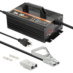 24V 20A Forklift Battery Charger, 24 Volt Forklift Charger Smart Automatic 24V Battery Charger Lead Acid Battery 24 Volt Trickle Charger for Forklift, Golf Cart, Floor Scrubber