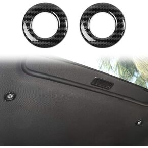 Voodonala for Challenger ABS Carbon Fiber Roof Reading Light Cover Trim for 2015-2024 Dodge Challenger Interior Accessories, 2pcs