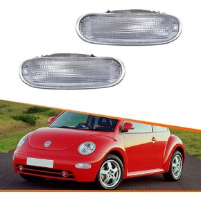 ADIIL 2x Smoked Lens Front Turn Signal Light Housings For VW Beetle 1998-2005,Front Side Corner Park Marker Lamp Kit
