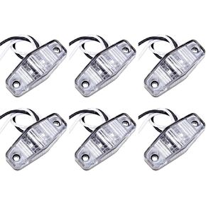 cciyu 2.5in LED Trailer Truck Side Marker Lights, 6pcs Clear Lens RED, Shockproof, ABS Plastic, 12V, Surface Mounted