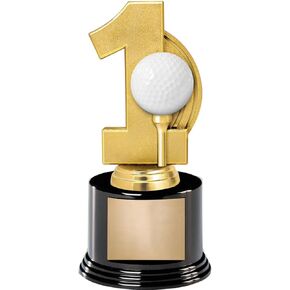 7" Sports Golf Hole in One Award On Round Trophy Base