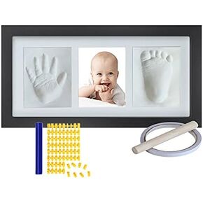 Baby Handprint Footprint Keepsake, Non-Toxic Clay Photo Frame Registry Kit for Wall Mount & Desktop Mount Decor, Perfect Shower Gift for Newborn Boys & Girls and Little Pets