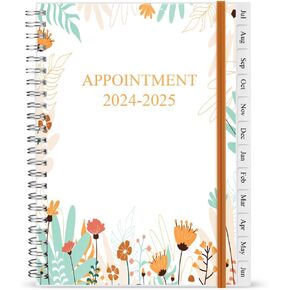 2024-2025 Appointment Book - A5 Appointment Planner with 12 Monthly Tabs from Jul. 2024-Jun 2025 5.8x8.25 In Appointment Book, Flexible Cover, Twin-Wire Binding, 2024-2025 Monthly Appointment Planner