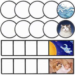 20 Pieces Blank Sublimation Patches 2 Shapes Fabric Iron-on Patch Repair Patches Decorative Patches for DIY Crafts, Hats Clothes Uniforms Shoes Bags Backpacks (Multiple)